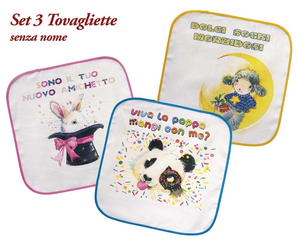 Cuddle Campus Set 3 Tovagliette In Silicone Per Bambini Con Bordi Rialzati - Antiscivolo