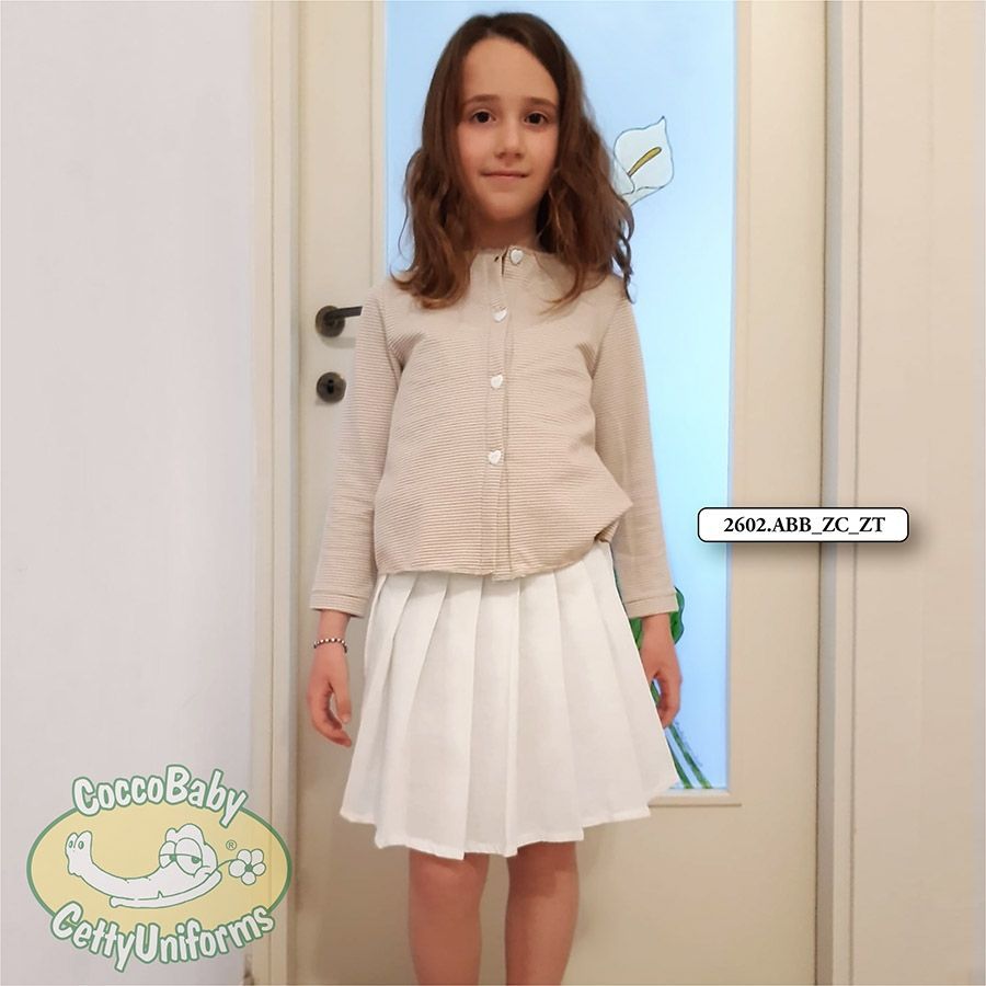 Set Completo Elegante da bambina con Giacca (Golfino) e gonna con coulotte  | COCCOBABY
