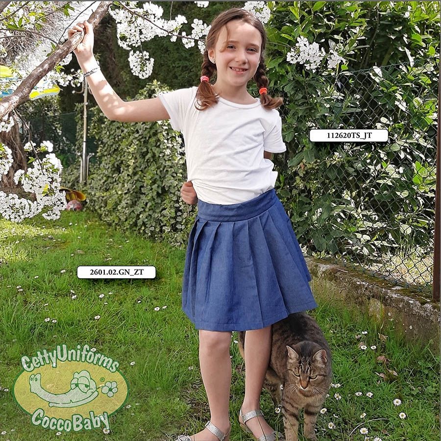 Set Completo Elegante da bambina con T-shirt (a manica corta) e gonna con  coulotte | COCCOBABY